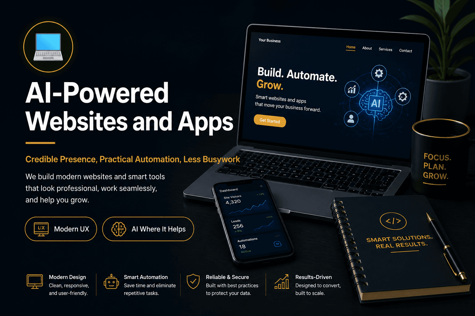 AI-Powered Websites and Apps — modern web presence and practical automation